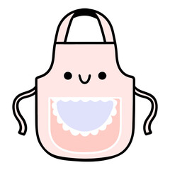 Canvas Print - A cute pink kawaii apron with a smiling face