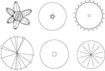 Vector sketch illustration design drawing layout of plants and trees for completeness of the image