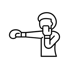 Wall Mural - punch icon. outline icon