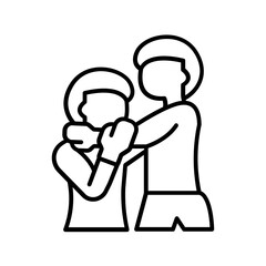 Wall Mural - two people fighting icon. outline icon