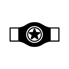 Wall Mural - Champions belt icon. black fill icon