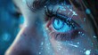 © BoOm - Blue eye of a woman with glitter sparkles.