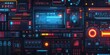 © BoOm - Futuristic spaceship control panel with glowing lights and buttons.
