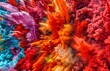 Explosive Color Burst in High Resolution, Vibrant Abstract Art

