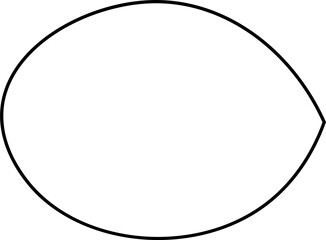 Wall Mural - Black outline oblong oval simple plain shape element symbol sign isolated overlay png