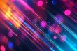 Colorful digital illustration with glowing light rays and bokeh for creative design