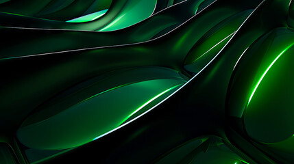 Abstract green wallpapers. A green and black abstract background with glowing.