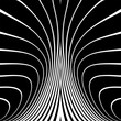 Abstract Lines Symmetrical Pattern. Black and White Background. 