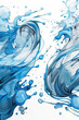 Dynamic vector illustration of blue splash and droplets representing the flow of ideas and conversation. AI Generated