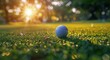 Golf Ball on Lush Green Field