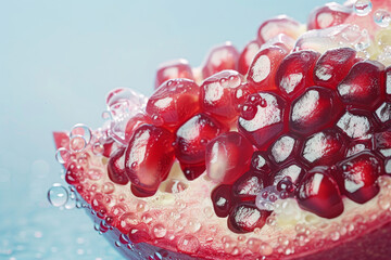Wall Mural - A close up of a red fruit with bubbles surrounding it
