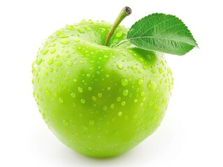 green apple on white background