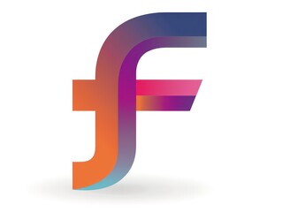 letter F icon color, white background