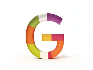 G letter icon color, white background