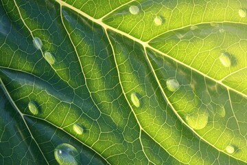 Nature-Inspired Innovation: Close-Up of a Leaf with Circuit-Like Veins