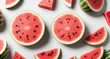 seamless pattern with red watermelon slices