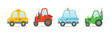 Toy Car and City Transport Colorful Vector Set