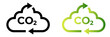 Co2 carbon dioxide cycle icon. Co2 emissions neutral symbol