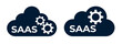 Cloud data sync, cloud update icon. Saas vector symbol