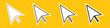 Click cursor sticker icon. Computer mouse pointer vector arrow