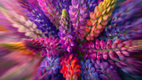 Fototapeta Perspektywa 3d - Kaleidoscope of Lupins: A Vivid Floral Whirlwind