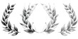 Four laurel wreaths in black and white for awards and designs. Concept Laurel Wreaths, Black and White, Awards, Design