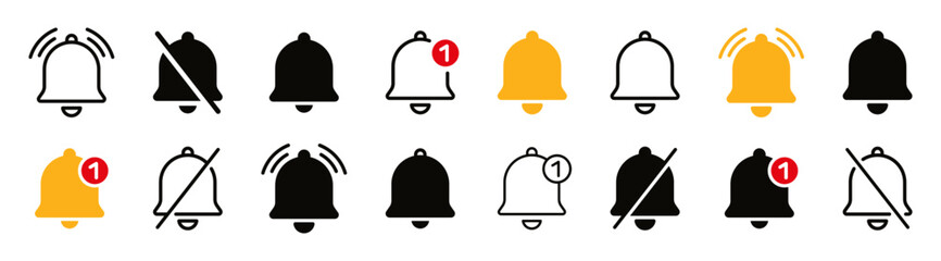 Poster - Notification bell icon collection set