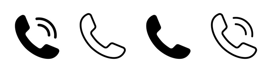Leinwandbilder - Phone icon set, Telephone call sign, Contact us icon in flat style, Vector illustration