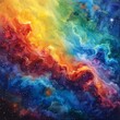 Vibrant Cosmic Scene: A Colorful Artwork Featuring a Stunning Space Background