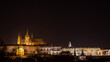 Night View of Prague, Hradcany and cathedral,from the Vrtba Gardens.
