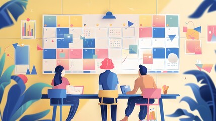 Wall Mural - AI Family Calendar keeps everyone organized and on schedule