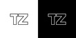 Letter T and Z, TZ logo design template. Minimal monogram initial based logotype.