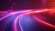 Vibrant Abstract Light Trails in Purple and Red with Starry Background
