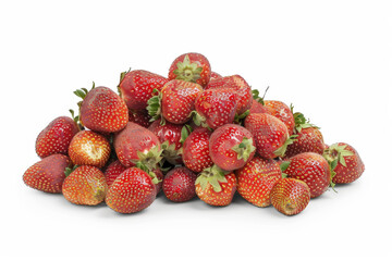 Wall Mural - A bundle of ripe strawberries arranged neatly without any background interference, showcasing their luscious red hue and sweet flavor. Concept of berry picking and summer fruits. Generative Ai.