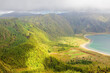 Landscape of Furnas lake. Sao Miguel, Azores, Portugal
