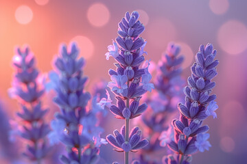 Wall Mural - the soft, muted hues of baby blue and lavender, reminiscent of a serene sky at dawn. concept of nurs