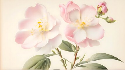 Wall Mural - Realistic nature floral background
