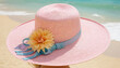 © Edwin - summer straw hat with flower white background