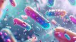 Probiotic microbe bacterial concept drawing painting art wallpaper background