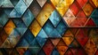 A colorful abstract pattern of triangles and squares