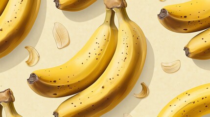 Wall Mural - Banana wallpaper illustration for print or web design