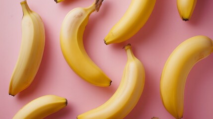 Wall Mural - Banana wallpaper illustration for print or web design on pink background 