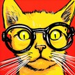 Cool Cat with Sunglasses 8 bit pixel graphics