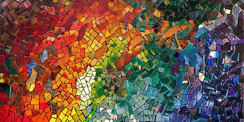 Wall Mural - amazing abstract mosaic art, colorful