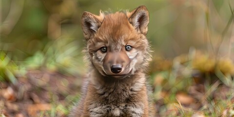 Sticker - photo of cute baby wolf