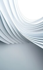 Poster - Black and white metallic color tone wavy lines futuristic abstract geometric shapes background.