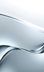 Poster - Black and white metallic color tone wavy lines futuristic abstract geometric shapes background.
