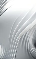 Poster - Black and white metallic color tone wavy lines futuristic abstract geometric shapes background.