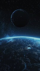 Wall Mural - Planet in deep space, exoplanet through the eyes of an artist, beautiful wallpaper, space background