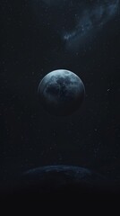 Wall Mural - Planet in deep space, exoplanet through the eyes of an artist, beautiful wallpaper, space background